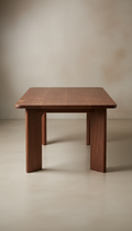 Heritage Modernist walnut dining table, Default angle is 3/4 view at slightly above product height to reveal volume,...