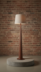Walnut Wood Floor Lamp in a new setting