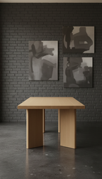 Architectural Oak Dining Table in a new setting
