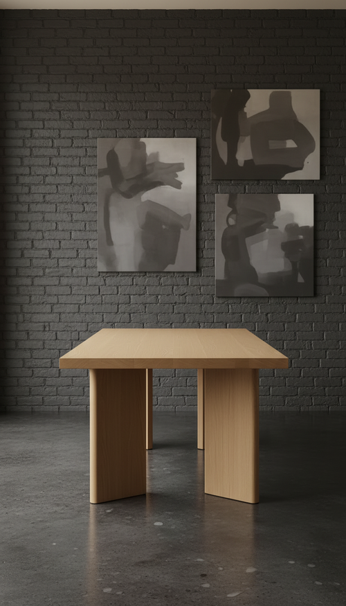 Architectural Oak Dining Table in a new setting